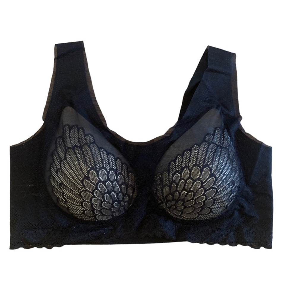 Padded bralette. Black and nude